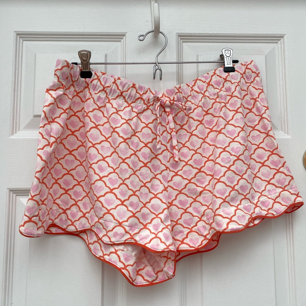 Roller Rabbit x Target Geo Hearts Pink & Orange Shorts PJ Set - L. NWT - Picture 10 of 13